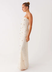 Orelli Shell Sequin Knit Maxi Dress - Ivory