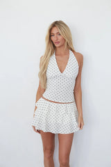 Gracie Polka Dot Ruffle Mini Skort