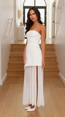 Fenella Asymmetrical Maxi Dress - White