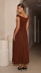 Immy Midi Dress - Brown
