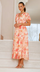 Talma Maxi Dress - Orange Floral