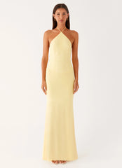 Fiesta Halter Maxi Dress - Sunny Yellow